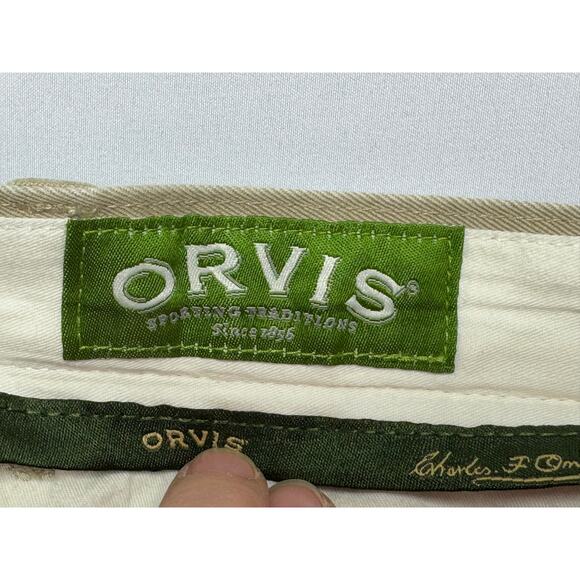 Orvis Men's Flat Front Straight Leg Khaki Chino Pants - Size 38x28.5 - Picture 5 of 6